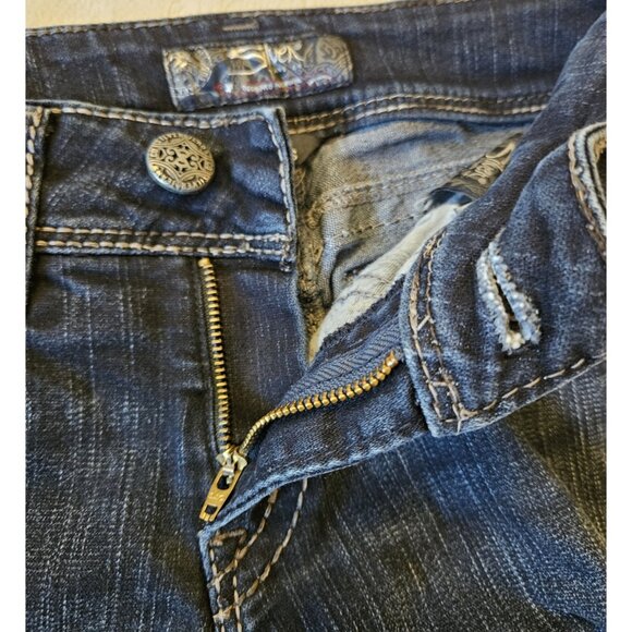 Silver Jeans Women 25W/L30 Suki Surplus Slim Bootcut Low Rise Dark Wash - Picture 4 of 14